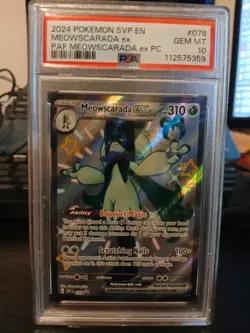 Pokemon Black Star Promo Meowscarada ex 078 PSA 10 Paldean Evolved Fates #078 - Image 1