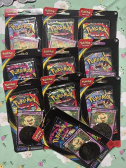 10x Pokemon TCG Phantasmal Flames Single Pack Blister Set Cottonee & Whimsicott - Image 1