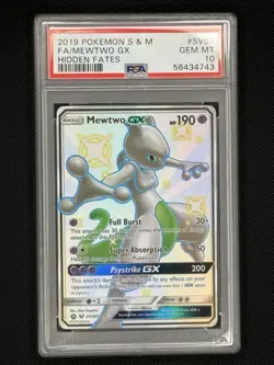 2019 POKEMON SUN & MOON HIDDEN FATES #SV59 FULL ART/MEWTWO GX PSA 10 - Image 3