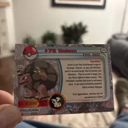 1999 Topps #76 Golem Rainbow Foil TV Animation Series 1 Pokemon Blue Logo NM - Image 2