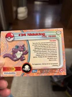 topps Pokemon TV Animation Edition Series 1 Rainbow Holo Foil #34 Nidoking - Image 2
