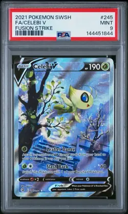 Pokemon Celebi V (Alternate Full Art) 245/264 Swsh08: Fusion Strike Holo PSA 9 - Image 1