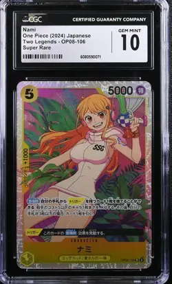 CGC 10 GEM MINT One Piece 2024 Nami OP08-106 Two Legends SUPER RARE - Image 1