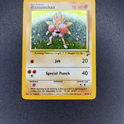 Hitmonchan Base Set 2 Holo Rare 1999 Pokemon TCG Card 8/130 LP Swirl SP! - Image 2