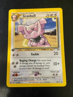 NM (1st edition) Pokemon GRANBULL Card NEO GENESIS Set 37/111 First Ed UNCOMMON - Image 1