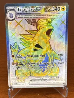 Pokemon TCG Tyranitar ex 211/197 SV03 Obsidian Flames Ultra Rare Full Art Holo - Image 1