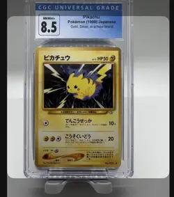 CGC 8.5 Japanese Pokemon Neo 1999 Pikachu 025 Gold, Silver To a New World - Image 1