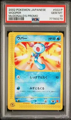 PSA 10 Pokemon Card Japanese 2002 Wooper Mc Donald’s Promo#022/P - Image 1