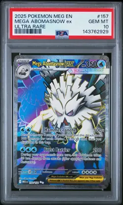 2025 POKEMON MEG EN-MEGA EVOLUTION ULTRA RARE #157 MEGA ABOMASNOW EX PSA 10 - Image 1