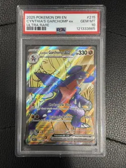 Pokemon TCG Cynthia's Garchomp ex 215/182 Sv10: Destined Rivals Holo PSA 10 - Image 1