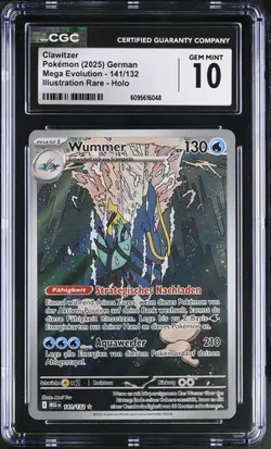 Pokemon Karte – Wummer Clawitzer 141/132 – Deutsch – no PSA CGC 10 Pop Count 2 - Image 1