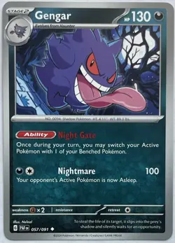 Gengar 057/091 Uncommon Paldean Fates Pokemon Near Mint - Image 1