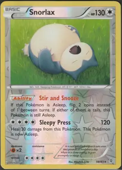 Snorlax Reverse Holo | LP | Pokemon Generations #58/83 - Image 1