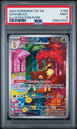 2024 Pokemon Sawsbuck Illustration Rare PSA 9 Mint Temporal Forces #166 - Image 1