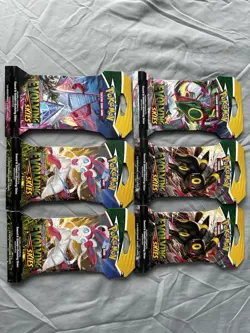 Pokemon Evolving Skies Sleeved Booster Pack Lot - 6 Packs - Image 1