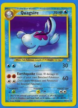 2000 Wizards Pokemon Neo Genesis Unlimited Quagsire 45/111 Non-Holo NM - Image 3