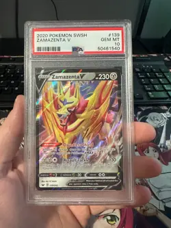 2020 POKEMON SWORD & SHIELD #139 ZAMAZENTA V PSA 10 - Image 1