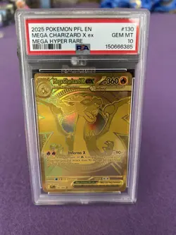 Pokemon Phantasmal Flames Mega Charizard Ex 130 Ultra Rare Gold PSA 10 - Image 1