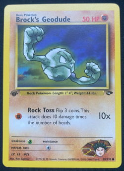 Pokemon Gym Challenge 068/132 Brock's Geodude 1st Ed (NM) - Image 1