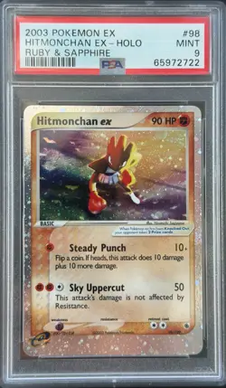 Pokemon Hitmonchan ex 98/109 - PSA 9 MINT - Ruby and Sapphire Holo Vintage Rare! - Image 1