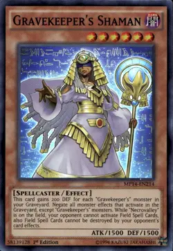 Gravekeeper's Shaman NA 1st Ed Super Rare MP14-EN214 Yu-Gi-Oh! - Image 1