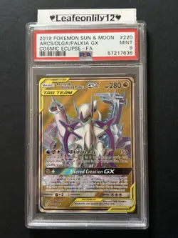 Graded Arceus/Dialga/Palkia GX 220/236: Tag Team Cosmic Eclipse: PSA 9 - Image 1