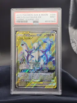 Arceus & Dialga & Palkia GX (Full Art) 220/236 Sm-Cosmic Eclipse Holo PSA 9 - Image 1