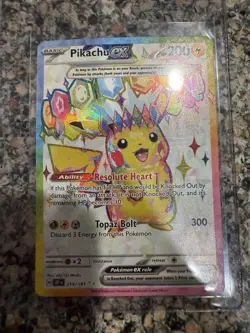 Pokemon Pikachu EX Surging Sparks 219/191 Ultra Rare Card - Image 1