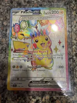 Pokemon Pikachu EX Surging Sparks 219/191 Ultra Rare Card - Image 3