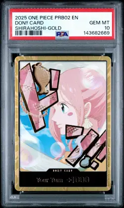 2025 ONE PIECE PRB02 DON!! CARD SHIRAHOSHI GOLD PSA 10 - Image 1