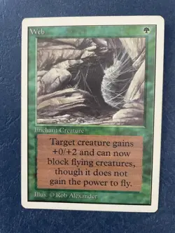 MTG UNLIMITED EDITION WEB MAGIC THE GATHERING RARE GREEN ENCHANTMENT CARD - Image 1
