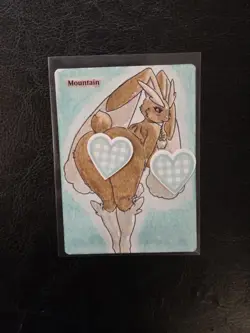 Magic MTG Altered Mountain / Land Card | Hand Painted & Color Anime Girl - Image 1