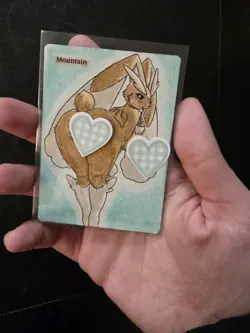 Magic MTG Altered Mountain / Land Card | Hand Painted & Color Anime Girl - Image 2