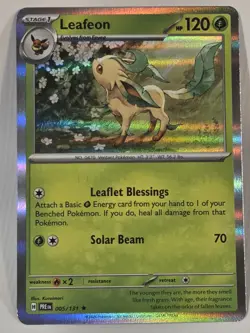 Leafeon 005/131 Prismatic Evolutions Holo Rare Pokemon Card NM 💫 - Image 1