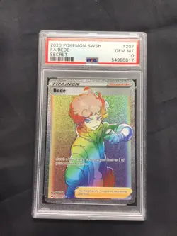 Pokemon Cards: Sword & Shield Ultra Rare: Bede 207/202: PSA 10 - Image 1