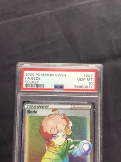 Pokemon Cards: Sword & Shield Ultra Rare: Bede 207/202: PSA 10 - Image 3