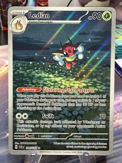 Pokemon Ledian Holo Card Stellar Crown Series 144/142 SV07 NM - Image 1