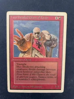 MTG UNLIMITED EDITION TWO-HEADED GIANT OF FORIYS MAGIC THE GATHERING RARE RED - Image 5
