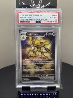 2025 POKEMON MEP EN-ME BLACK STAR PROMO #009 ALAKAZAM PSA 10 - Image 4