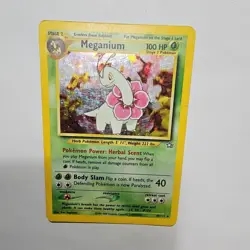 *Cool!* Pokemon Meganium 10/111 Neo Genesis Holo Rare 2000 TCG DMG - Image 1