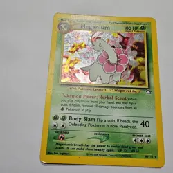 *Cool!* Pokemon Meganium 10/111 Neo Genesis Holo Rare 2000 TCG DMG - Image 3