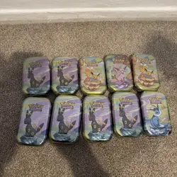 Pokemon TCG Prismatic Evolutions Mini Tins X10 - New and Sealed IN HAND ‼ - Image 1