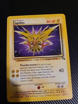 Zapdos - 30/62 - Pokemon Fossil Unlimited Rare Card WOTC Vintage NM/LP - Image 1