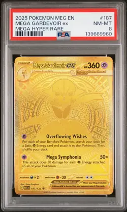 2025 POKEMON MEG EN-MEGA EVOLUTION MEGA HYPER RARE #187 MEGA GARDEVOIR EX PSA 8 - Image 1
