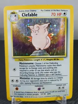 Pokemon TCG: Rare Clefable 1/64, Jungle Set, 1999 WoTC, Unlimited, Misprint #1 - Image 1