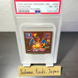 Pokemon Sealdass 1998 AMADA Charizard D42 GOLD Super DX Stickers Japanese PSA8 - Image 3