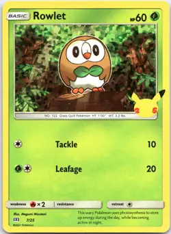 POKEMON TCG ROWLET 7/25 25TH MCDONALD'S COLLECTION 2021 POKEMON ENGLISH - Image 1