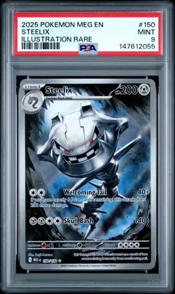 POKEMON MEG EN-MEGA EVOLUTION #150 STEELIX ILLUSTRATION RARE IR PSA 9 - Image 1