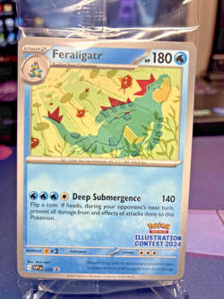 Pokemon 2024 Illustration Contest Promos SEALED 3-Pack Pikachu 214 Feraligatr - Image 1