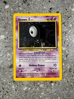 Pokemon TCG Cards Unown A 14/75 Neo Discovery Holo Rare - Image 1